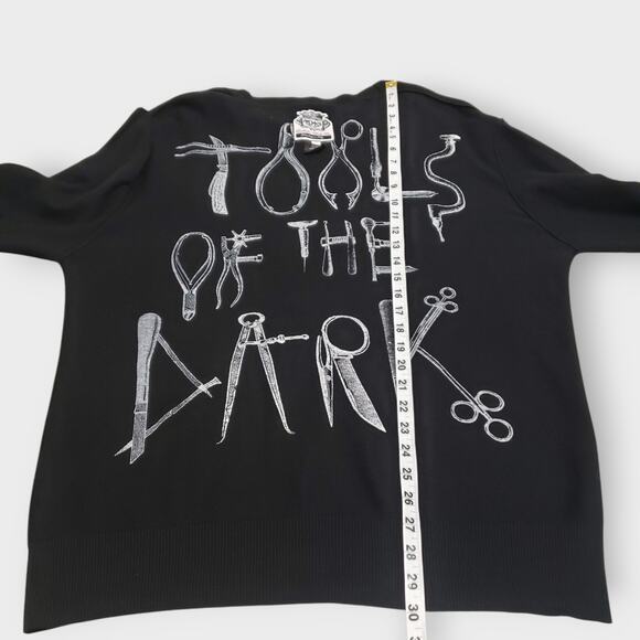 Akademiks Mens Y2K Button Front Cardigan Black XL Gray Graphic Writing Pockets - Picture 16 of 16